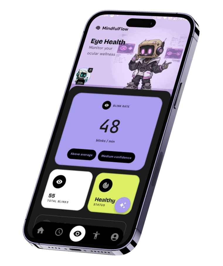 Eye health and blink rate monitoring
